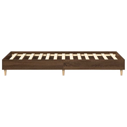 Bed Frame No Mattress Brown Oak 90x190 cm Single Engineered Wood