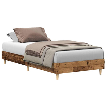 Bed Frame No Mattress Old Wood 90x190 cm Single Engineered Wood