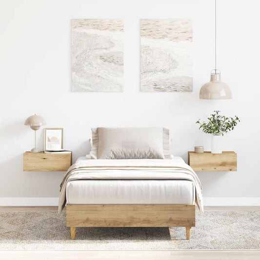 Bed Frame No Mattress Artisan Oak 90x190 cm Single Engineered Wood