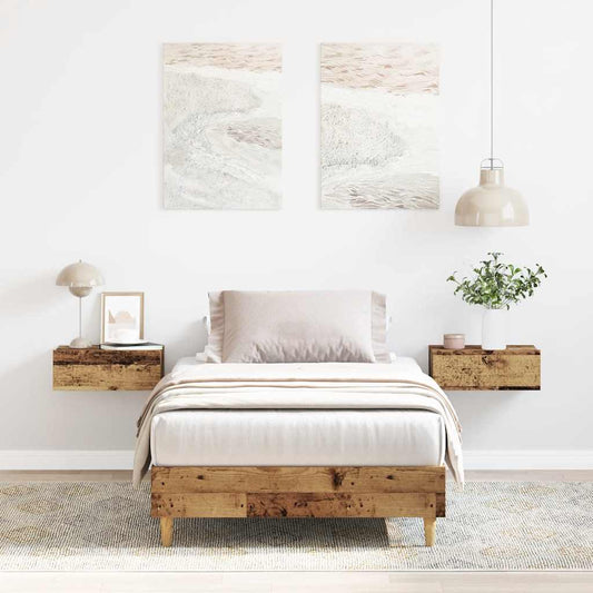 Bed Frame No Mattress Old Wood 75x190 cm Small Single Engineered Wood