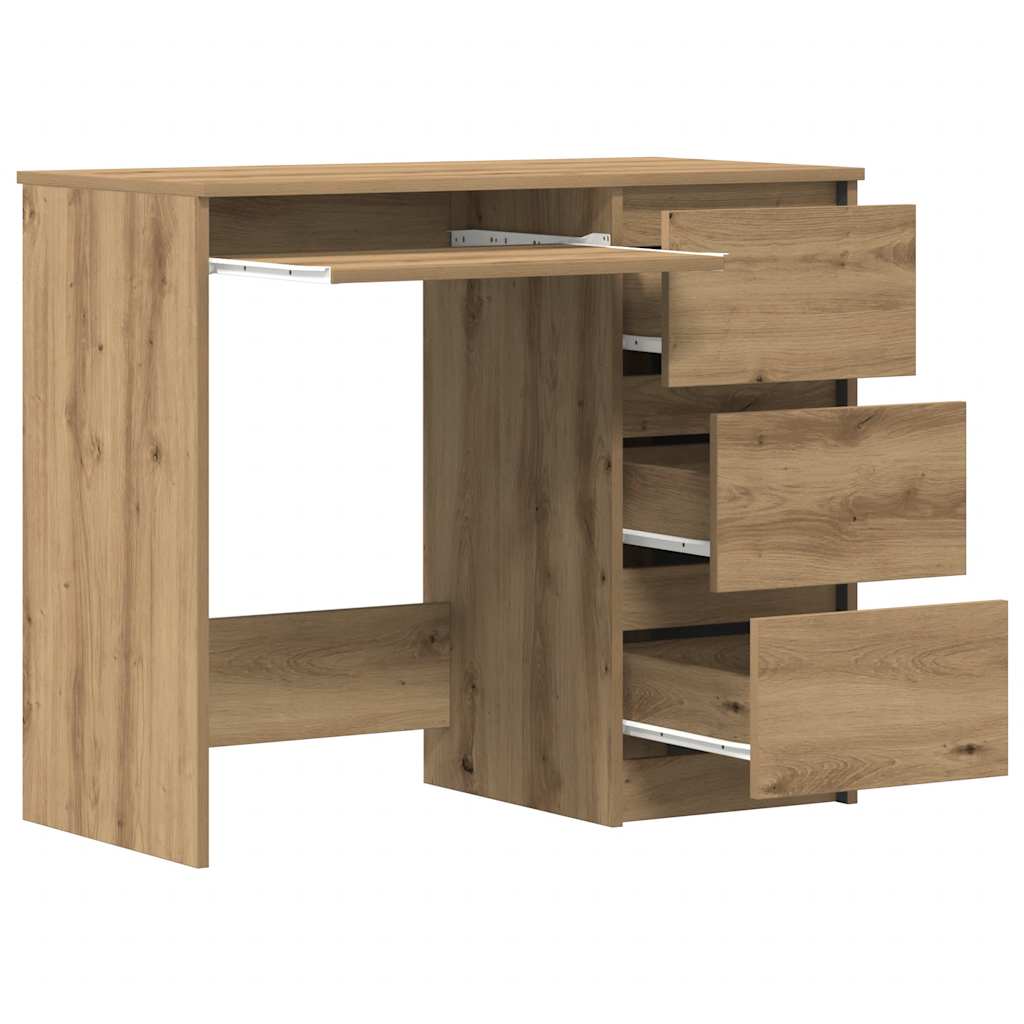 Elegant Desk Artisan Oak 90x45x76 cm - Engineered Wood