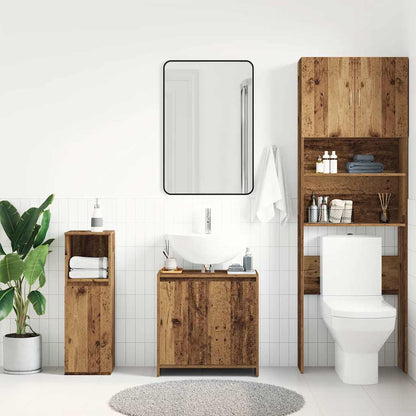 Rustic Bathroom Sink Cabinet 60cm | Old Engineered Wood Finish