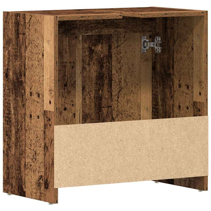 Rustic Bathroom Sink Cabinet 60cm | Old Engineered Wood Finish