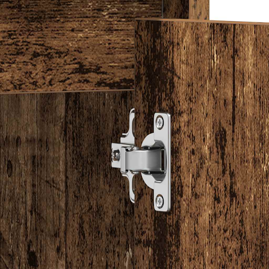Rustic Bathroom Sink Cabinet 60cm | Old Engineered Wood Finish