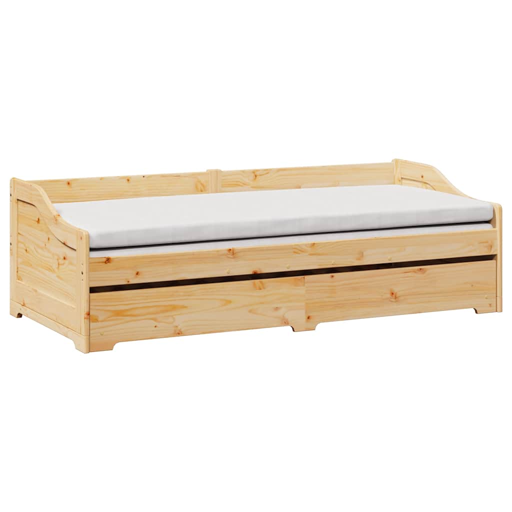 White Metal Daybed with Trundle - IRUN 90x200 cm (No Mattress)