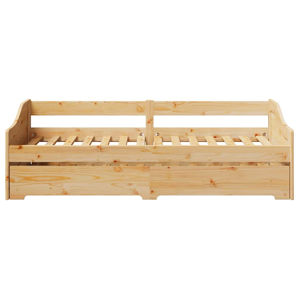 White Metal Daybed with Trundle - IRUN 90x200 cm (No Mattress)