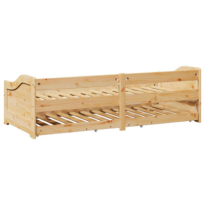 White Metal Daybed with Trundle - IRUN 90x200 cm (No Mattress)