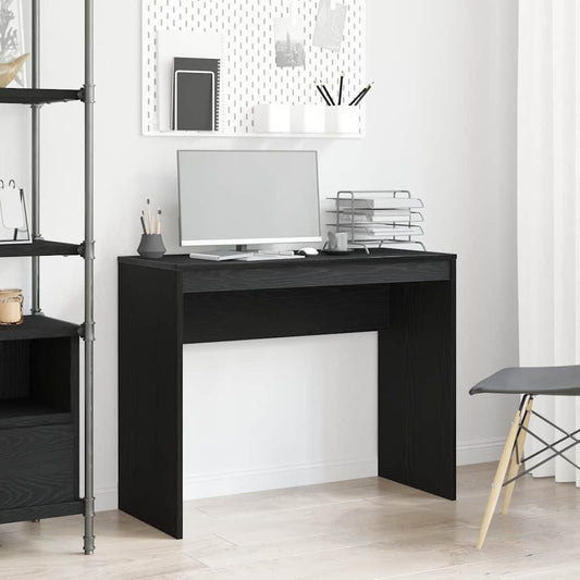 Compact Black Oak Desk - 90x40x72 cm Engineered Wood