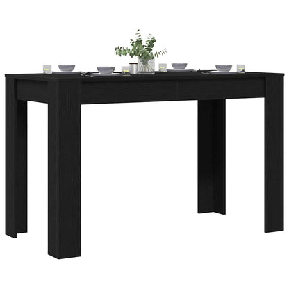 Stylish Black Oak Dining Table 120x60x76 cm - Engineered Wood