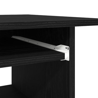 Compact Black Oak Desk 80x45x74 cm - Stylish Engineered Wood