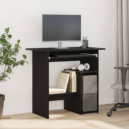 Compact Black Oak Desk 80x45x74 cm - Stylish Engineered Wood