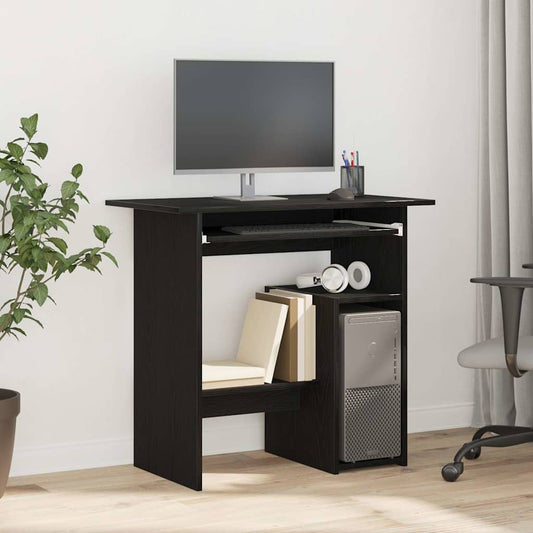 Compact Black Oak Desk 80x45x74 cm - Stylish Engineered Wood