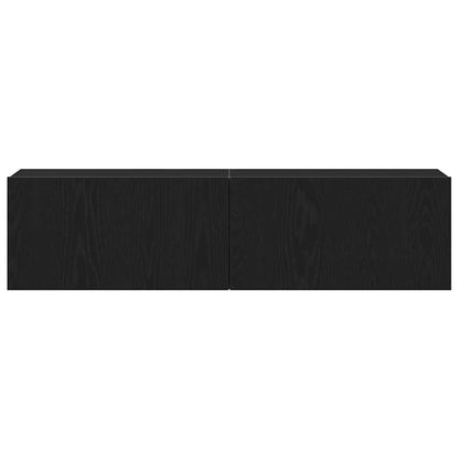 TV Cabinet Black Oak 120x30x30.5 cm Engineered Wood