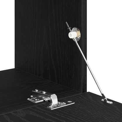 TV Cabinet Black Oak 120x30x30.5 cm Engineered Wood