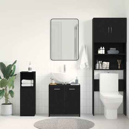 Black Oak Bathroom Sink Cabinet - 60x33x60 cm Engineered Wood
