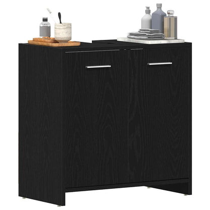 Black Oak Bathroom Sink Cabinet - 60x33x60 cm Engineered Wood