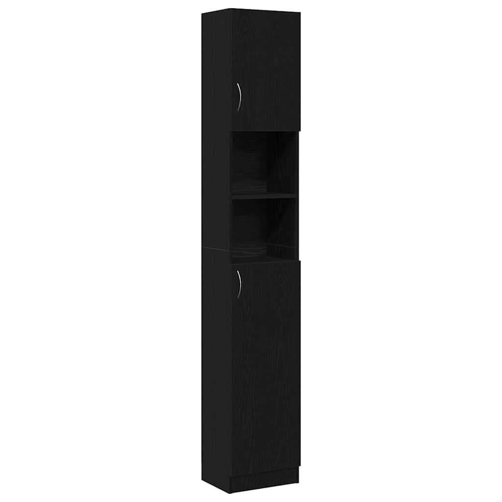 Black Oak Bathroom Cabinet - Engineered Wood 32x25.5x190 cm