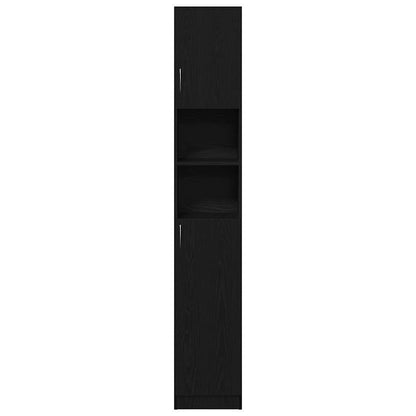Black Oak Bathroom Cabinet - Engineered Wood 32x25.5x190 cm