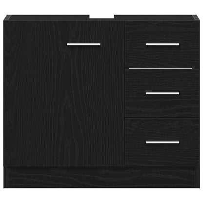 Black Oak Sink Cabinet 63x30x54 cm - Durable Engineered Wood
