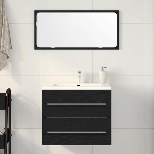 Black Oak Bathroom Sink Cabinet - 60x38.5x48cm Engineered Wood