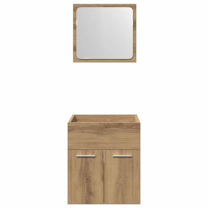 Artisan Oak 2-Piece Bathroom Set: Engineered Wood Elegance