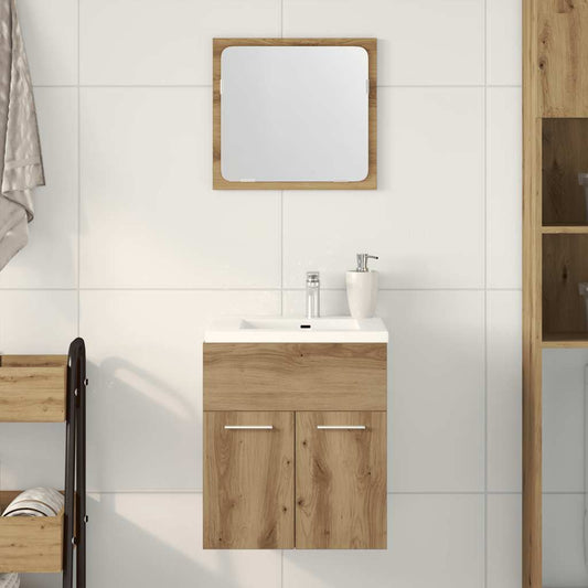 Artisan Oak 2-Piece Bathroom Set: Engineered Wood Elegance