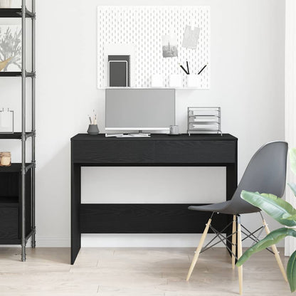 Black Oak Desk, 101x50x76.5 cm, Engineered Wood