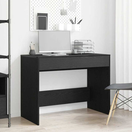 Black Oak Desk, 101x50x76.5 cm, Engineered Wood
