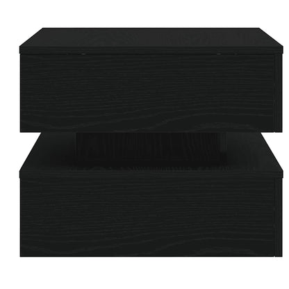 Coffee Table with LED Lights Black Oak 50x50x40 cm