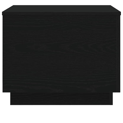 Coffee Table with LED Lights Black Oak 50x50x40 cm