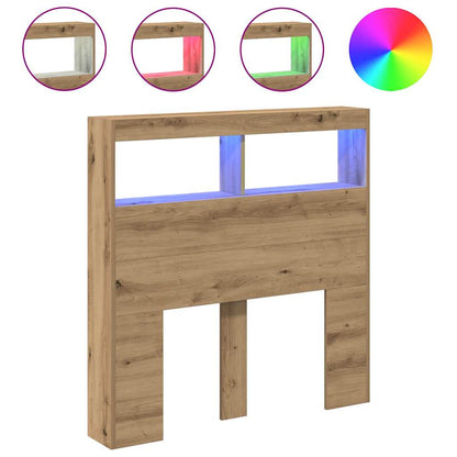 LED Headboard Cabinet - Artisan Oak - 100x17x102 cm