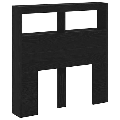 LED Headboard Cabinet - Black Oak, 100x17x102 cm