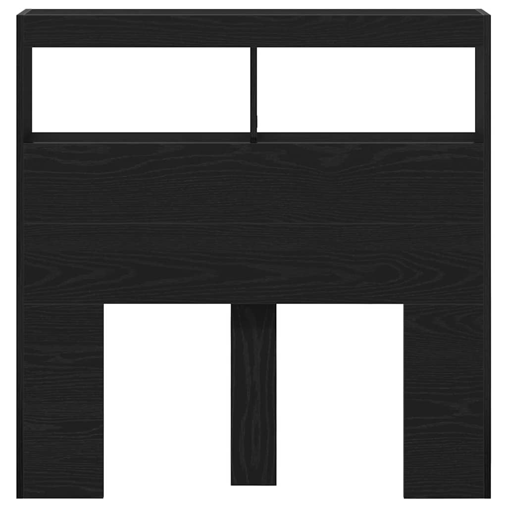 LED Headboard Cabinet - Black Oak, 100x17x102 cm