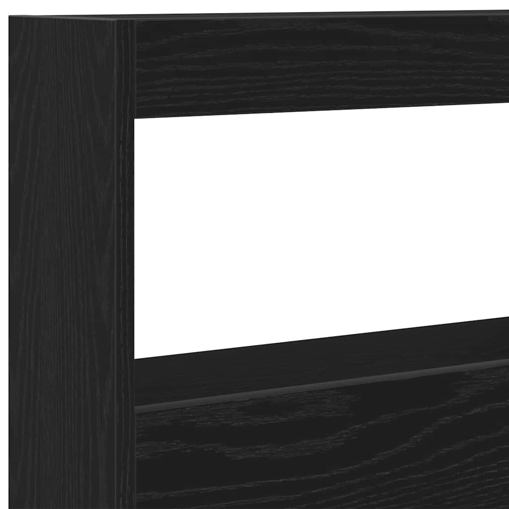 LED Headboard Cabinet - Black Oak, 100x17x102 cm