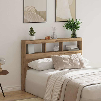 LED Headboard Cabinet, Artisan Oak, 140x17x102 cm
