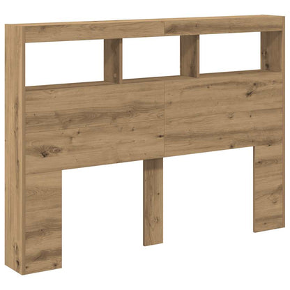 LED Headboard Cabinet, Artisan Oak, 140x17x102 cm