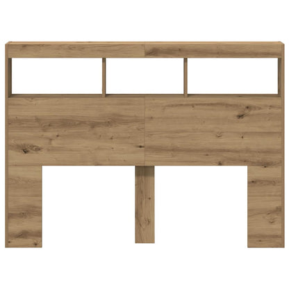 LED Headboard Cabinet, Artisan Oak, 140x17x102 cm