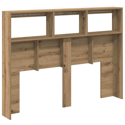 LED Headboard Cabinet, Artisan Oak, 140x17x102 cm