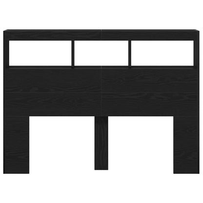 Black Oak LED Headboard Cabinet - 140x17x102 cm