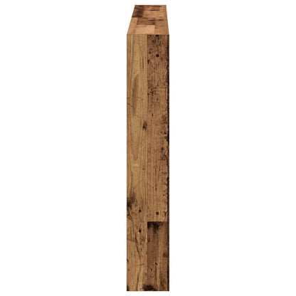 Rustic Old Wood Headboard Cabinet with LED, 160x17x102 cm