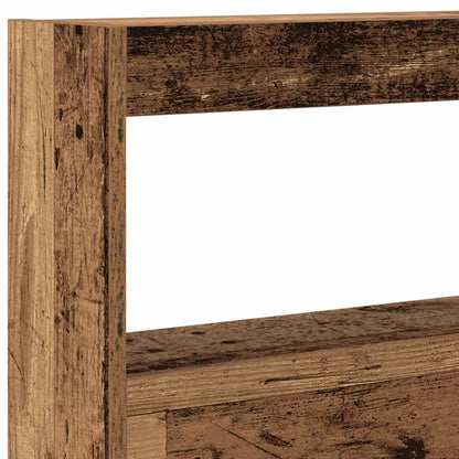 Rustic Old Wood Headboard Cabinet with LED, 160x17x102 cm