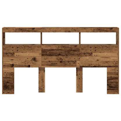 Rustic Oak LED Headboard Cabinet 180x17x102 cm - Stylish Storage