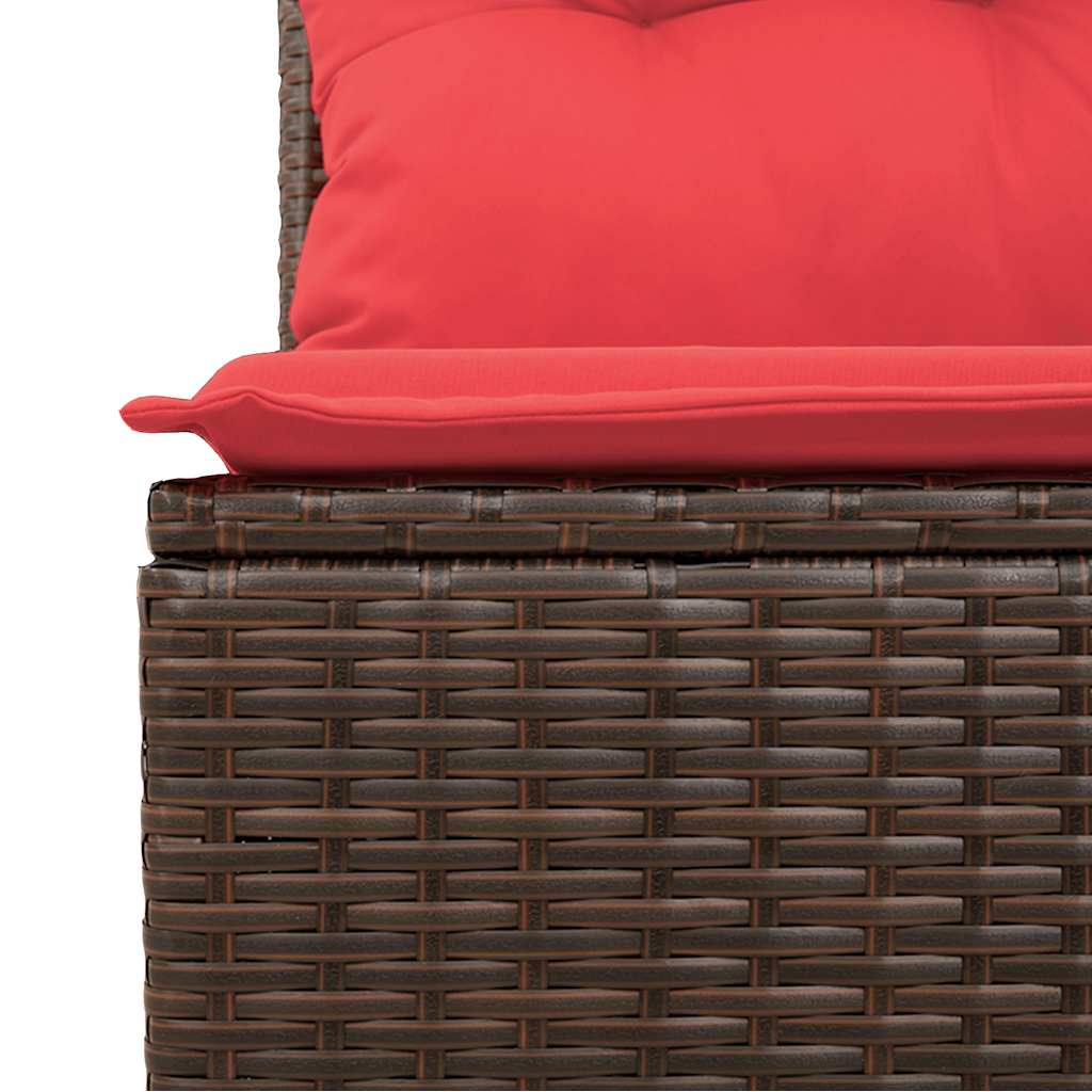 7 Piece Garden Sofa Set With Cushions Grey Poly Rattan Acacia