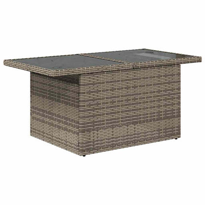 10 Piece Garden Sofa Set with Cushions Grey Poly Rattan Acacia
