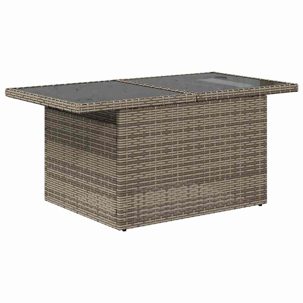 11 Piece Garden Sofa Set with Cushions Black Poly Rattan Acacia