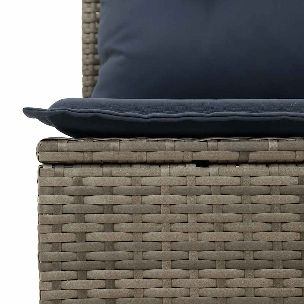 11 Piece Garden Sofa Set with Cushions Black Poly Rattan Acacia