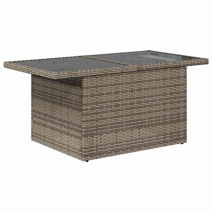 11 Piece Garden Sofa Set with Cushions Grey Poly Rattan Acacia