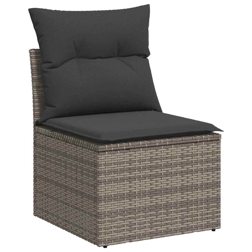 6-Piece Poly Rattan Garden Sofa Set with Cushions, Acacia