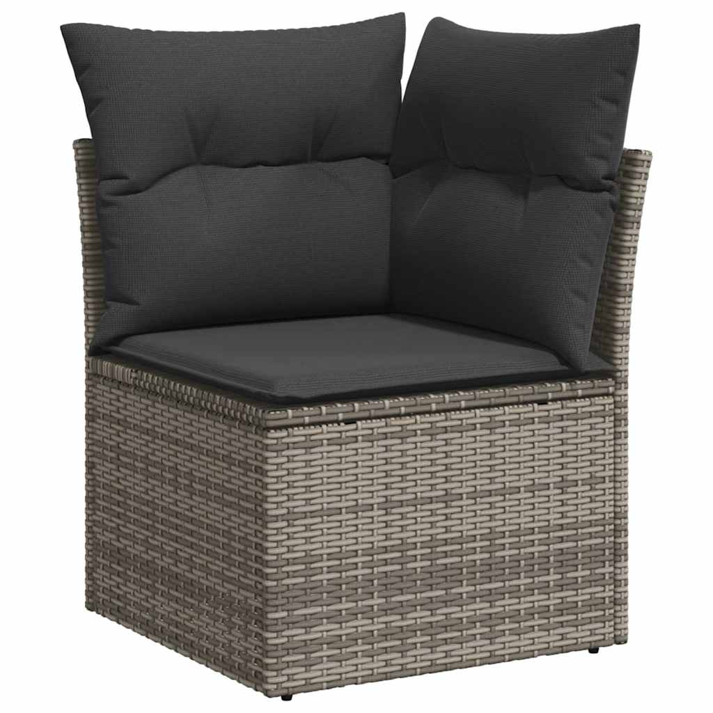 6-Piece Poly Rattan Garden Sofa Set with Cushions, Acacia