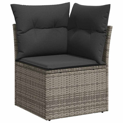 6-Piece Poly Rattan Garden Sofa Set with Cushions, Acacia
